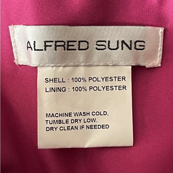 Alfred Sung Dress D832 strapless satin gown size 12 - Picture 5 of 6